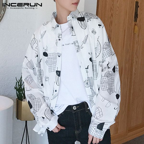 incerun men stick figure printed shirt korean long sleeve lapel casual shirts harajuku baggy literary fresh mens button blouse, White;black
incerun men stick figure printed shirt korean long sleeve lapel casual shirts harajuku baggy literary fresh mens button blouse, White;black