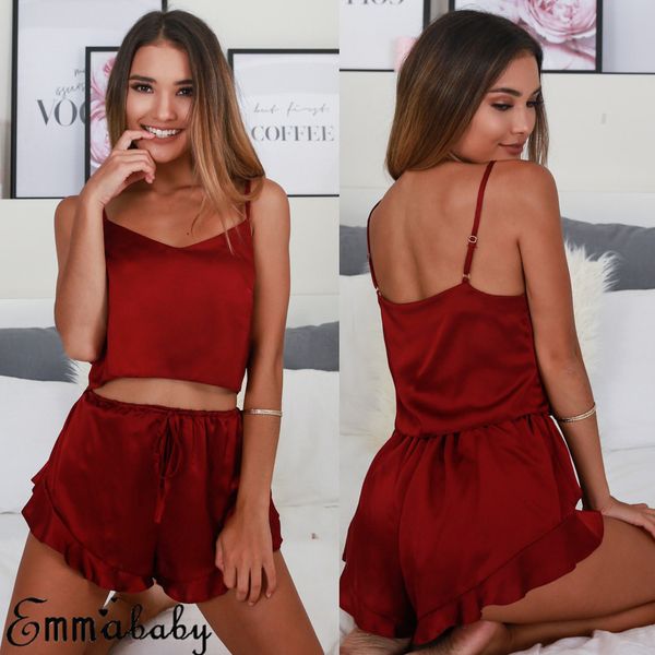 lingerie clothes set women silk robe camis cropped shorts 2pcs babydoll nightwear red sleepwear pajama set, Blue;gray
lingerie clothes set women silk robe camis cropped shorts 2pcs babydoll nightwear red sleepwear pajama set, Blue;gray