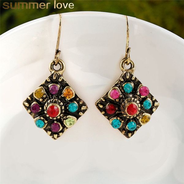 bohemian multi color crystal dangle earrings vintage ethnic style drop earrings for women girls wedding statement jewelry summer love, Silver
bohemian multi color crystal dangle earrings vintage ethnic style drop earrings for women girls wedding statement jewelry summer love, Silver