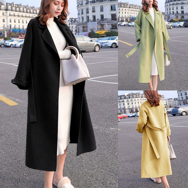 women's wool & blends women work solid vintage winter office slim fit long sleeve button woolen jacket coat outdoor coats belt for, Black
women's wool & blends women work solid vintage winter office slim fit long sleeve button woolen jacket coat outdoor coats belt for, Black