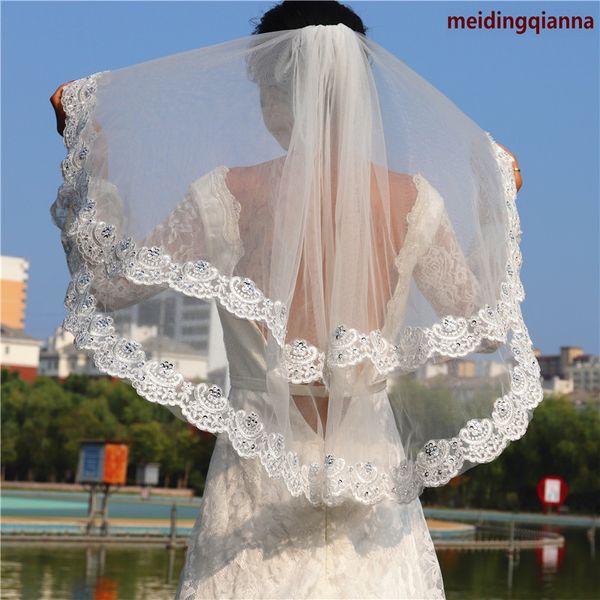 new fashion designer luxury lace applique edge white ivory wrist length two layer wedding veil alloy comb
new fashion designer luxury lace applique edge white ivory wrist length two layer wedding veil alloy comb