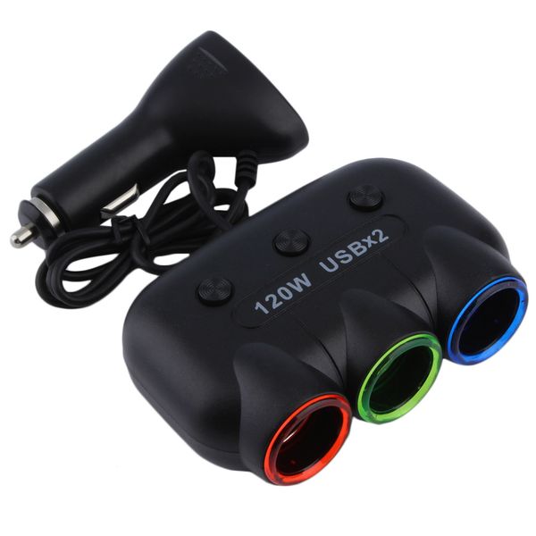 new multi socket auto car cigarette lighter splitter usb power adapter charger 120w
new multi socket auto car cigarette lighter splitter usb power adapter charger 120w