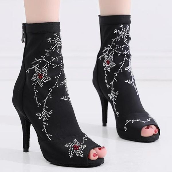 elegant fashion jazz salsa ballroom latin dance flower shoe for dancing women tap line black toe boots 1033 black with 10cm heel
elegant fashion jazz salsa ballroom latin dance flower shoe for dancing women tap line black toe boots 1033 black with 10cm heel