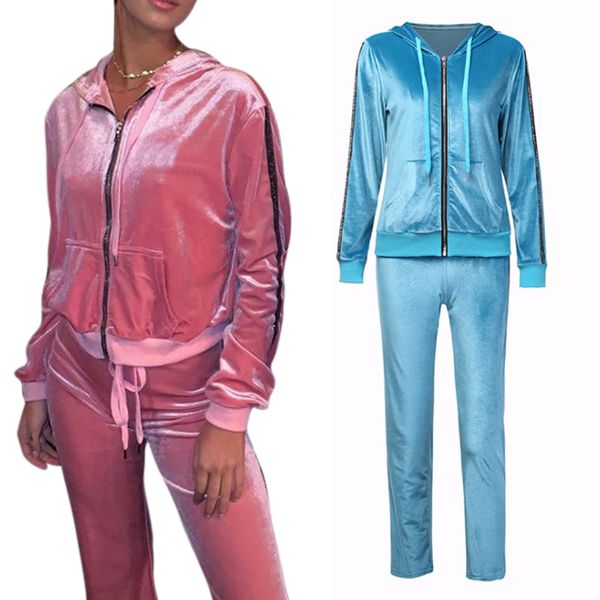 vertvie 2pcs fashion solid women sports set running jogging suit hooded jacket hood zip jacket coat casual trousers yoga, Black;blue
vertvie 2pcs fashion solid women sports set running jogging suit hooded jacket hood zip jacket coat casual trousers yoga, Black;blue