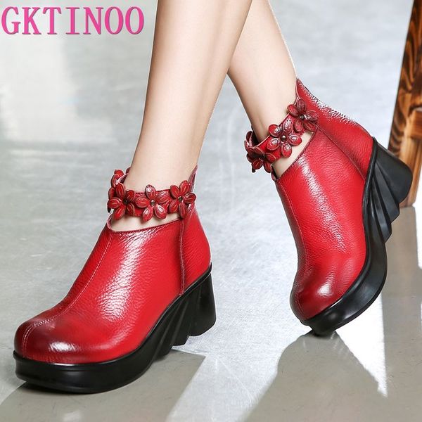 gktinoo boots women comfortable autumn genuine leather ankle boots for women soft wedges platform shoes ladies, Black
gktinoo boots women comfortable autumn genuine leather ankle boots for women soft wedges platform shoes ladies, Black