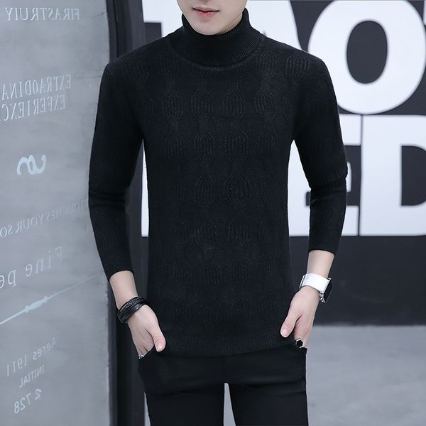 long sleeve men sweater casual black green winter pullovers turtleneck solid mens sweaters new fashion, White;black
long sleeve men sweater casual black green winter pullovers turtleneck solid mens sweaters new fashion, White;black