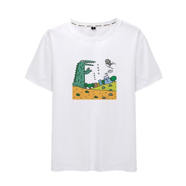 short sleeve male t shirt lovely cartoon dinosaur style printing men and women t shirt clothes round neck top, White;black
short sleeve male t shirt lovely cartoon dinosaur style printing men and women t shirt clothes round neck top, White;black
