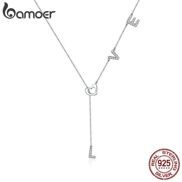 bamoer romantic 925 sterling silver love letter shape long chain pendant necklaces for women fashion necklaces jewelry scn318
bamoer romantic 925 sterling silver love letter shape long chain pendant necklaces for women fashion necklaces jewelry scn318