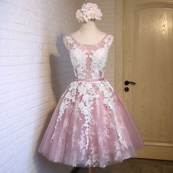 vestidos de festa new short pink lace flower banquet short prom dress slim a-line evening party gown formal dresses, White;black
vestidos de festa new short pink lace flower banquet short prom dress slim a-line evening party gown formal dresses, White;black