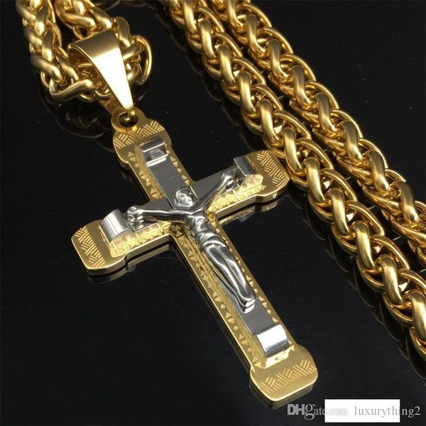 witaya crucifix cross necklace gold silver tone stainless steel chain for men jewelry jesus piece
witaya crucifix cross necklace gold silver tone stainless steel chain for men jewelry jesus piece