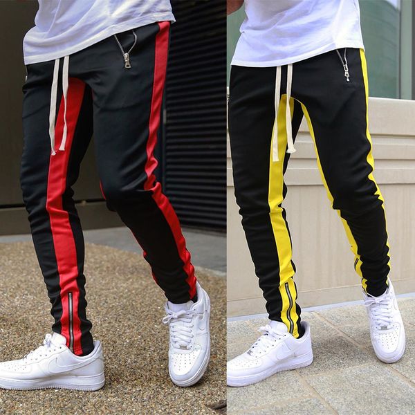 men's sweatpants side stripe hip hop track pants streetwear skinny joggers sweatpants elastic waist male casual trousers men, Black
men's sweatpants side stripe hip hop track pants streetwear skinny joggers sweatpants elastic waist male casual trousers men, Black
