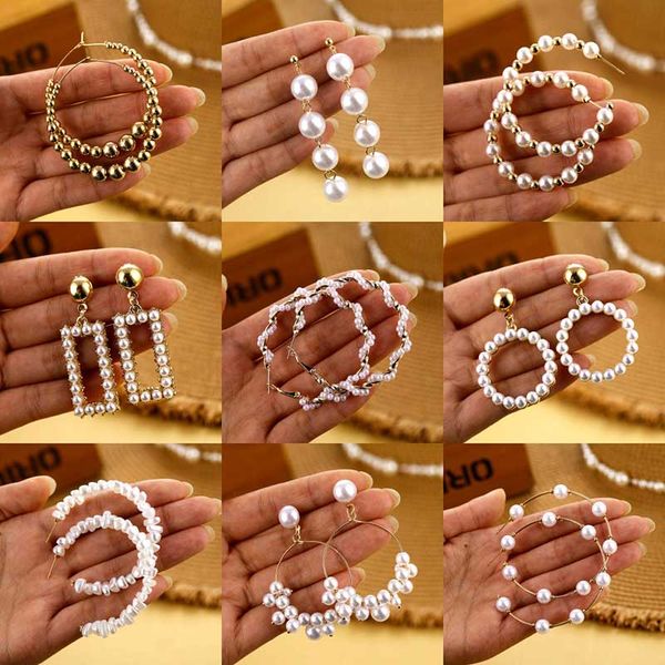 vienkim vintage oversize pearl hoop earrings for girls brinco new women's big circle earring statement geometric fashion jewelry, Golden;silver
vienkim vintage oversize pearl hoop earrings for girls brinco new women's big circle earring statement geometric fashion jewelry, Golden;silver