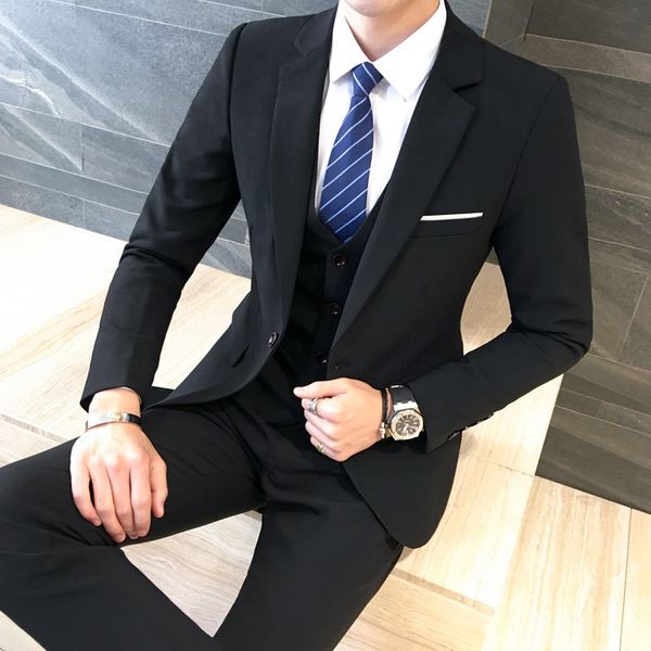 casual suits sets handsome dress slim three-piece blazer pants vest mens formal wedding suits groom tuxedos b110, White;black
casual suits sets handsome dress slim three-piece blazer pants vest mens formal wedding suits groom tuxedos b110, White;black