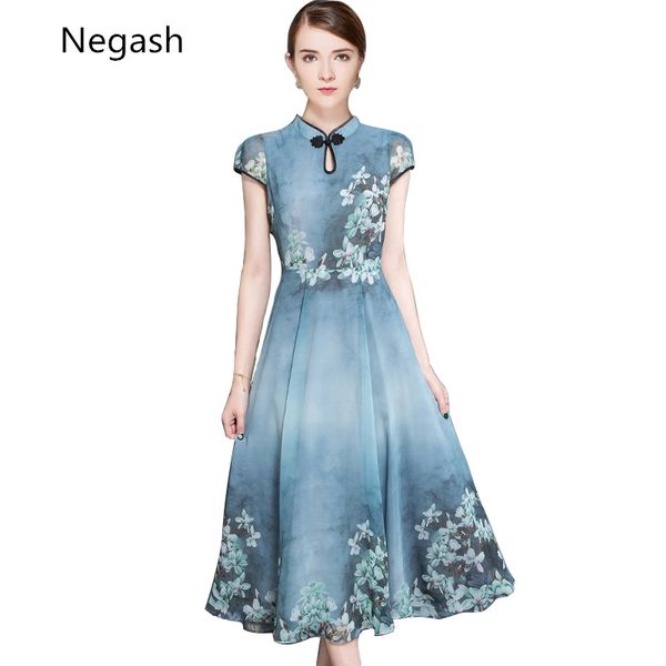 negash new cheongsam folk style vietnam chiffon silk stand collar elegant dress women chinese traditional dress plus size, Black;gray
negash new cheongsam folk style vietnam chiffon silk stand collar elegant dress women chinese traditional dress plus size, Black;gray