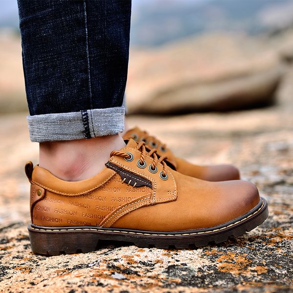 men's casual shoes outdoor genuine leather winter shoes lace up business footwear non slip work rubber s5, Black
men's casual shoes outdoor genuine leather winter shoes lace up business footwear non slip work rubber s5, Black