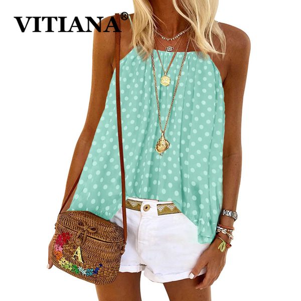 vitiana women green summer beach camis 2020 female sleeveless strapless polka dot femme casual blue backless clothes, White
vitiana women green summer beach camis 2020 female sleeveless strapless polka dot femme casual blue backless clothes, White