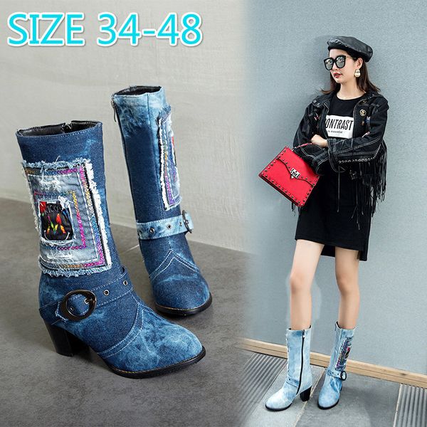 thick heels high heels women pumps shoes round toe canvas women high boots slip on rubber over the knee boots botas mujer, Black
thick heels high heels women pumps shoes round toe canvas women high boots slip on rubber over the knee boots botas mujer, Black