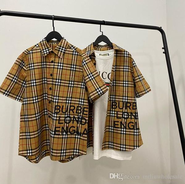 2020 british early spring and summer fashion high-quality t-shirt latest men and women khaki casual breathable cotton lattice letter tee
2020 british early spring and summer fashion high-quality t-shirt latest men and women khaki casual breathable cotton lattice letter tee