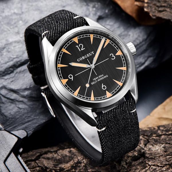 corgeut 41mm automatic mechanical watch men business fashion leather strap luminous waterproof wristwatch men, Slivery;brown
corgeut 41mm automatic mechanical watch men business fashion leather strap luminous waterproof wristwatch men, Slivery;brown