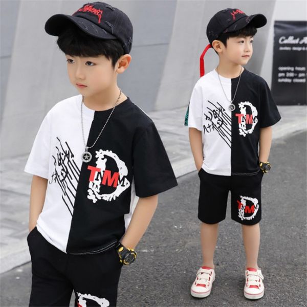 2019 new children's clothing boy summer suit big boy summer short sleeve sports suit two sets of clothes for 4-13 years, White
2019 new children's clothing boy summer suit big boy summer short sleeve sports suit two sets of clothes for 4-13 years, White