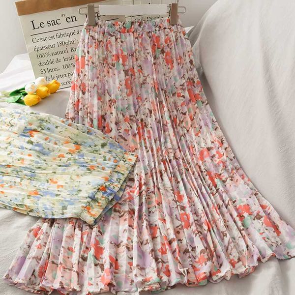 skirts sweet floral mid-length long waist pleated skirt female 2021 summer student wild thin chiffon fairy, Black
skirts sweet floral mid-length long waist pleated skirt female 2021 summer student wild thin chiffon fairy, Black