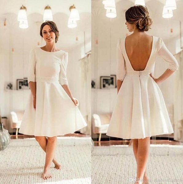 2020 summer ivory satin short wedding dresses open back knee length bridal dresses half sleeves wedding bridal gowns robes de mariage bm1505
2020 summer ivory satin short wedding dresses open back knee length bridal dresses half sleeves wedding bridal gowns robes de mariage bm1505