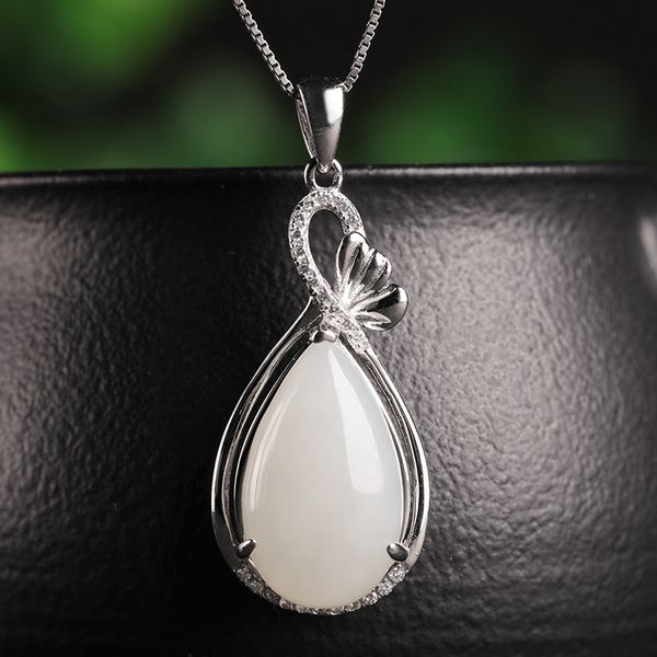 pendant s925 pure silver inlaid with new simple white jade pendant, female belt certificate, water drop jade pendant
pendant s925 pure silver inlaid with new simple white jade pendant, female belt certificate, water drop jade pendant