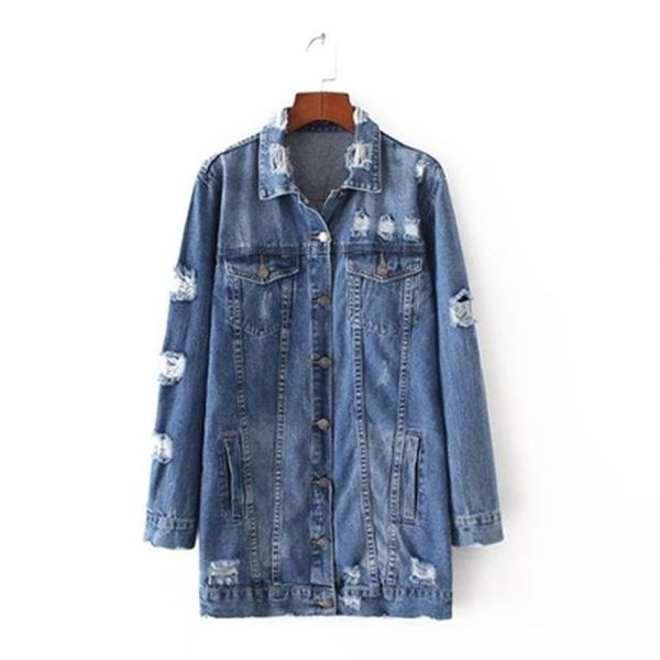 denim jackets women hole boyfriend style long sleeve vintage jean jacket denim loose spring autumn denim coat casual jean fit, Black;brown
denim jackets women hole boyfriend style long sleeve vintage jean jacket denim loose spring autumn denim coat casual jean fit, Black;brown