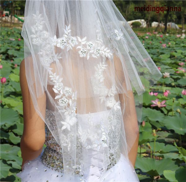 real picture fashional selling white ivory wedding veil elegant two-layer applique edge waist length meidingqianna brand bridal veil, Black
real picture fashional selling white ivory wedding veil elegant two-layer applique edge waist length meidingqianna brand bridal veil, Black