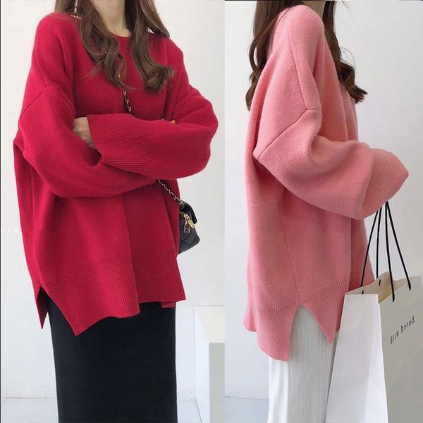 simple lazy korean fashion loose round neck pullover sweater sweet girl pure sweater lady knit, White;black
simple lazy korean fashion loose round neck pullover sweater sweet girl pure sweater lady knit, White;black