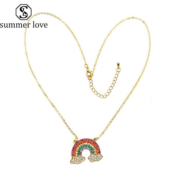 2019 новая радуга полный кристалл ожерелье сплава золота инкрустированные циркон регулируемая цепочка ожерелье мода женщины подарок ювелирны, Silver 
2019 новая радуга полный кристалл ожерелье сплава золота инкрустированные циркон регулируемая цепочка ожерелье мода женщины подарок ювелирны, Silver