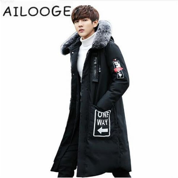down jacket men winter long casual thicken slim korean real fur collar men's jackets coat for men abrigo hombre, Black
down jacket men winter long casual thicken slim korean real fur collar men's jackets coat for men abrigo hombre, Black
