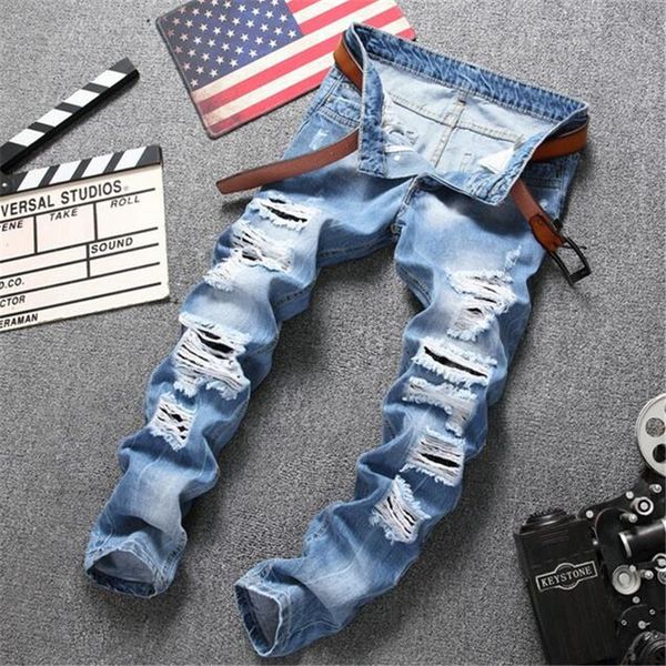2017 light blue denim joggers male ripped jeans men distressed slim fit jeans destroyed denim trousers
2017 light blue denim joggers male ripped jeans men distressed slim fit jeans destroyed denim trousers