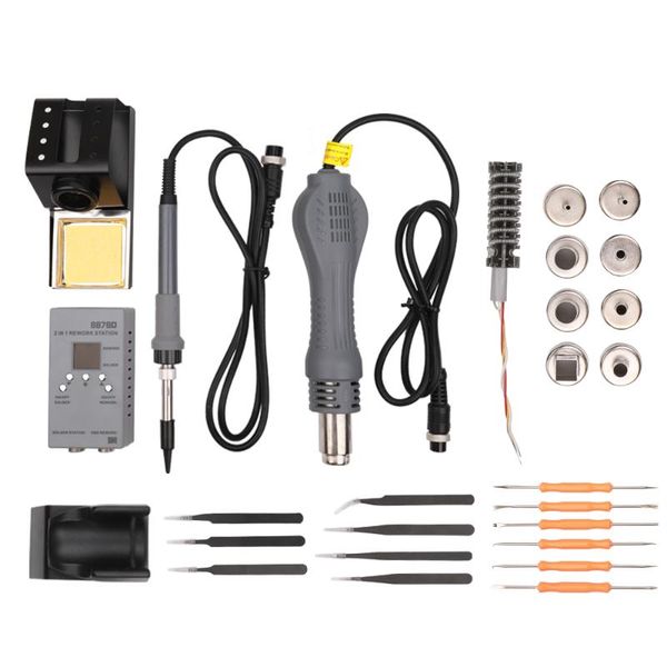 2-in-1 portable electric soldering iron station stand adjustable constant temperature+air gun soldering kit tools
2-in-1 portable electric soldering iron station stand adjustable constant temperature+air gun soldering kit tools