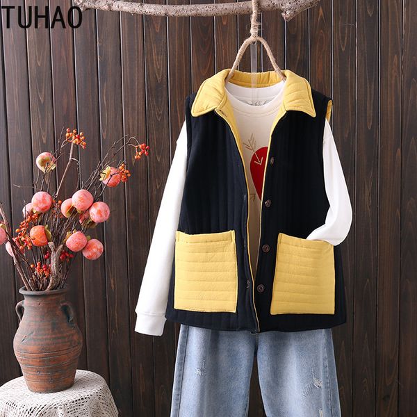 tuhao 2019 large size 4xl 3xl women's vests coats black yellow color autumn winter female vest coat casual jacket clothes lz22, Black;white
tuhao 2019 large size 4xl 3xl women's vests coats black yellow color autumn winter female vest coat casual jacket clothes lz22, Black;white