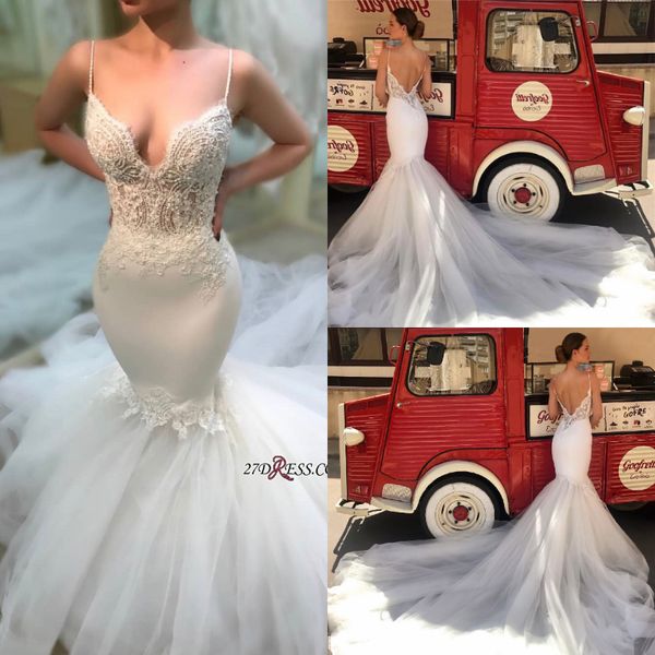 vintage backless mermaid wedding dresses spaghetti straps slim fishtail country bridal gowns sheer appliques wedding reception dress, White
vintage backless mermaid wedding dresses spaghetti straps slim fishtail country bridal gowns sheer appliques wedding reception dress, White