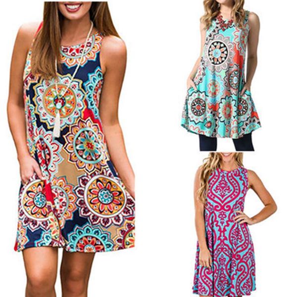 summer dress women print sleeveless office dress o neck casual party loose mini beach dresses vestidos, Black;gray
summer dress women print sleeveless office dress o neck casual party loose mini beach dresses vestidos, Black;gray