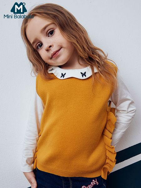 mini balabala kids girls ruffled fine knit vest soft cotton blend sleeveless children toddler girls autumn clothes clothing, Blue
mini balabala kids girls ruffled fine knit vest soft cotton blend sleeveless children toddler girls autumn clothes clothing, Blue
