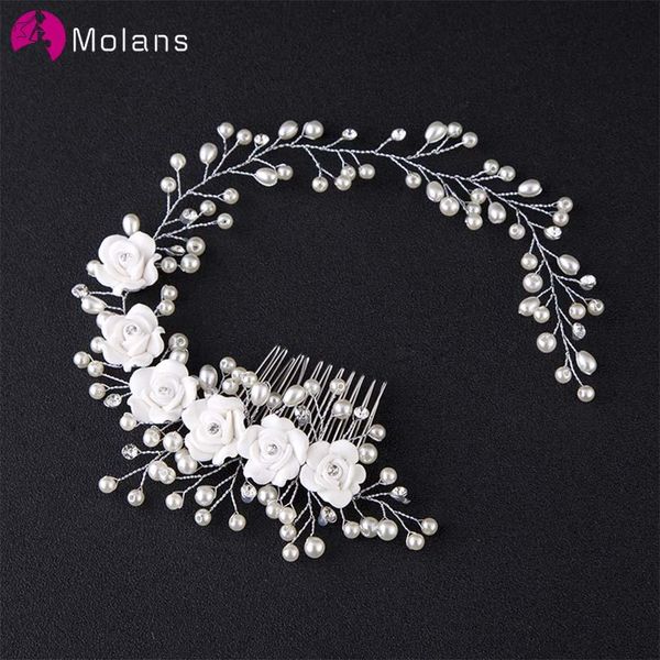 molans delicate handmade pearl floral headbands for bride wedding ornament alloy twisted with hair comb for temperament women tnxtj, White
molans delicate handmade pearl floral headbands for bride wedding ornament alloy twisted with hair comb for temperament women tnxtj, White