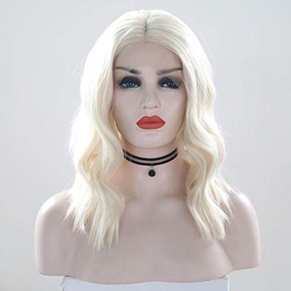 rongduoyi fashion blonde synthetic lace front wigs for women short bob wave hair cosplay glueless heat fiber hair half handtied, Black
rongduoyi fashion blonde synthetic lace front wigs for women short bob wave hair cosplay glueless heat fiber hair half handtied, Black