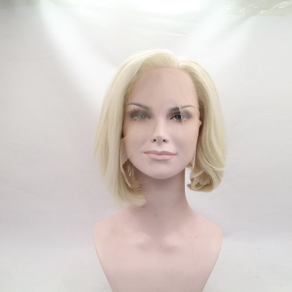 natural hairline high density brown color fiber wig short bob style lace front synthetic hair wig on promotion, Black
natural hairline high density brown color fiber wig short bob style lace front synthetic hair wig on promotion, Black