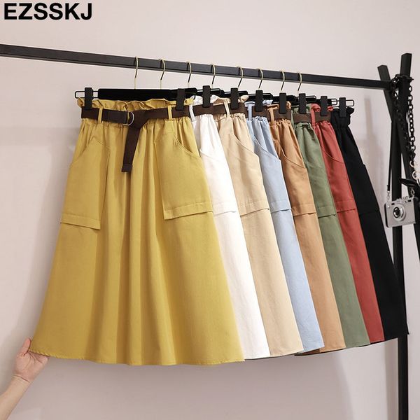 2019 spring autumn new wash cotton retro belt midi long skirt women casual big pocket high waist female a-line skirt, Black
2019 spring autumn new wash cotton retro belt midi long skirt women casual big pocket high waist female a-line skirt, Black