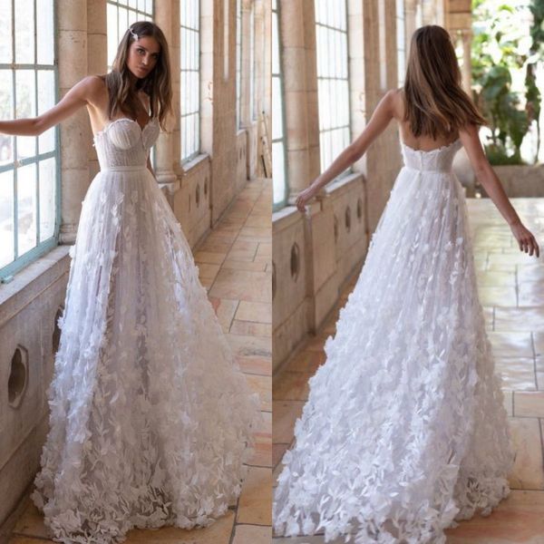 2020 beach wedding dresses sweetheart tulle 3d floral appliqued a line bohemian wedding dress sweep train backless vestidos de novia, White
2020 beach wedding dresses sweetheart tulle 3d floral appliqued a line bohemian wedding dress sweep train backless vestidos de novia, White