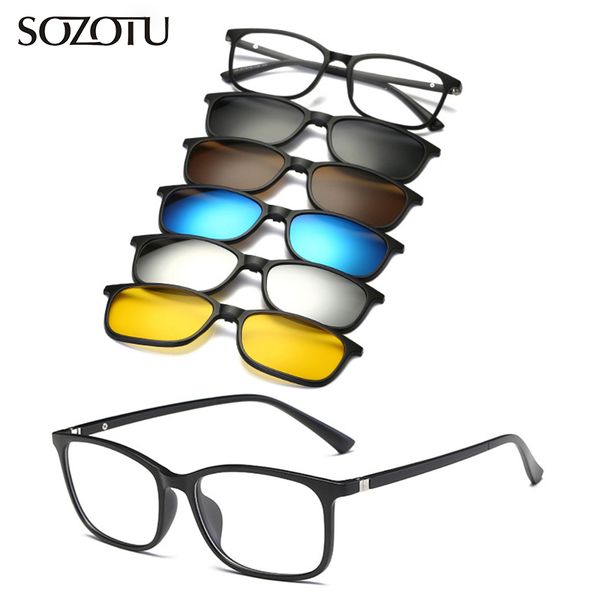 optical eyeglasses frame men women with 5 clip on magnets polarized sunglasses myopia glasses spectacle frame for male yq330, Black
optical eyeglasses frame men women with 5 clip on magnets polarized sunglasses myopia glasses spectacle frame for male yq330, Black