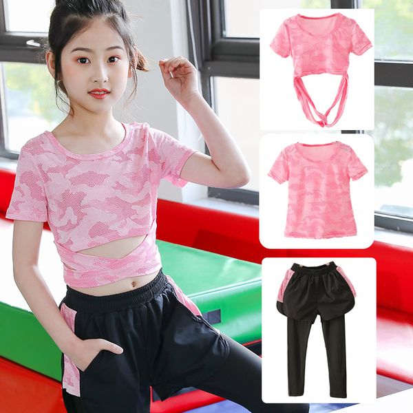 new arrival yoga sets girls gym clothes suit children short sleeve t-shirt + pants two & three pieces girl tracksuit outfits, White 
new arrival yoga sets girls gym clothes suit children short sleeve t-shirt + pants two & three pieces girl tracksuit outfits, White