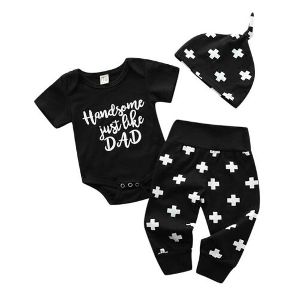 newborn baby boy cotton letter o-neck short sleeve romper long pants leggings hat outfit clothes 0-18m, White
newborn baby boy cotton letter o-neck short sleeve romper long pants leggings hat outfit clothes 0-18m, White