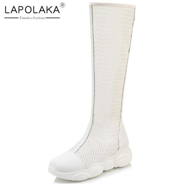 lapolaka 2020 large size 46 platform summer boots women shoes zip up solid knee-high boots woman shoes, Black 
lapolaka 2020 large size 46 platform summer boots women shoes zip up solid knee-high boots woman shoes, Black