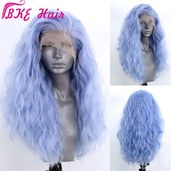 light blue synthetic lace front wigs with natural hairline heat resistant loose wave wigs for women make up party, Black;brown
light blue synthetic lace front wigs with natural hairline heat resistant loose wave wigs for women make up party, Black;brown