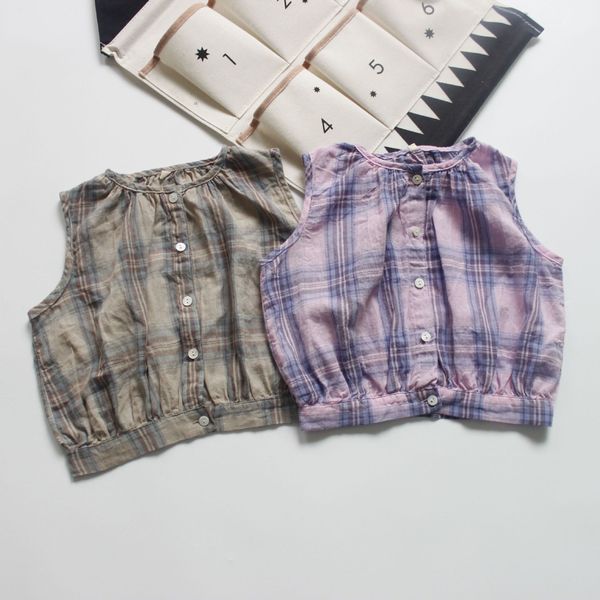 Ins Korea Girl Kids Clothing shirt Round Collar Sleeveless Plaid Print Shirt Summer Girl Soft 100% cotton shirt
Ins Korea Girl Kids Clothing shirt Round Collar Sleeveless Plaid Print Shirt Summer Girl Soft 100% cotton shirt