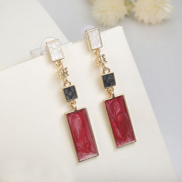 new trendy simple design geometric earrings for women girls red stone dangle earrings earrings korean style fashion jewelry, Silver
new trendy simple design geometric earrings for women girls red stone dangle earrings earrings korean style fashion jewelry, Silver